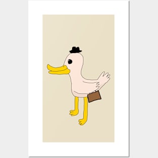 A duck with a Brief Case Posters and Art